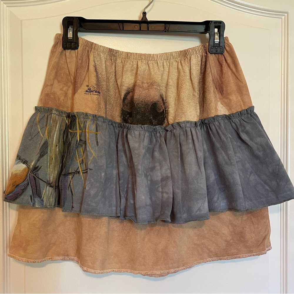 Urban Renewal Remade Animal Graphic Ruffle Mini Skirt